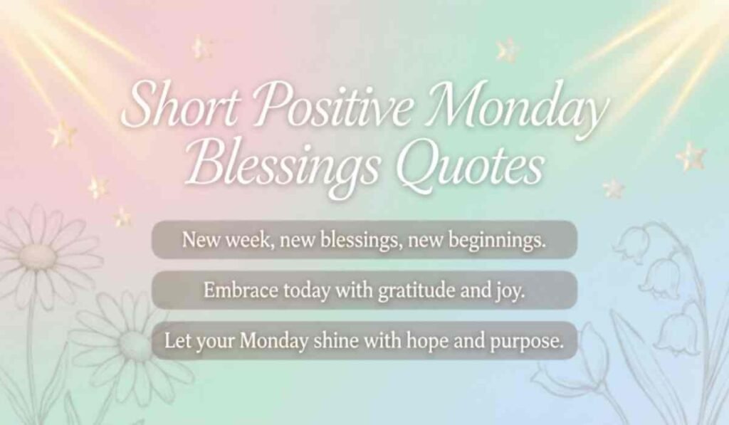 Short Positive Monday Blessings Quotes